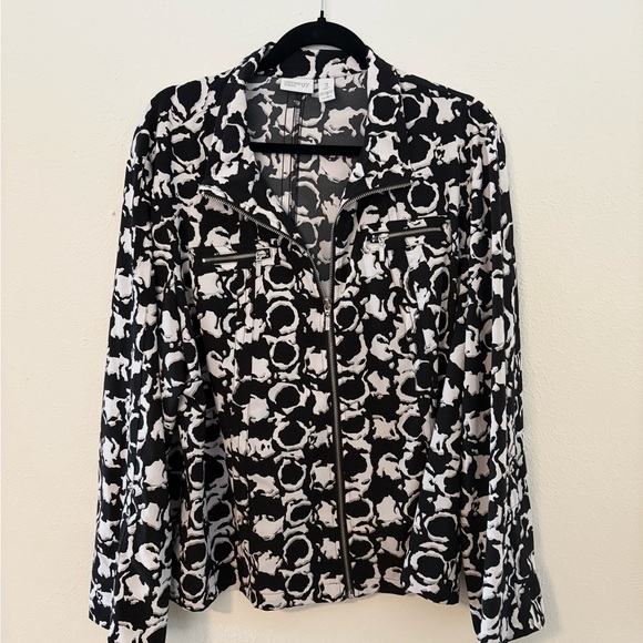 Chico's Tops - Chico's Black and White Patterned Button Down Shirt